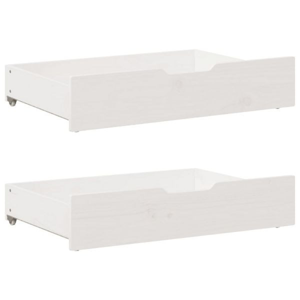 vidaXL Bettschubladen 2 Stk. Weiß 85x55x16 cm Massivholz Kiefer, 850927