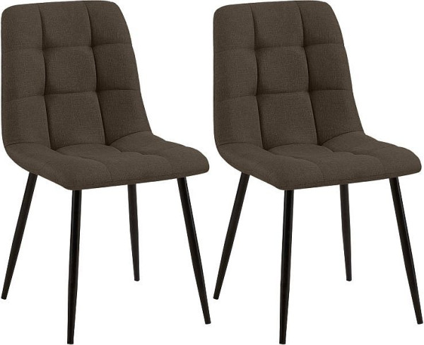 CLP 2er Set Esszimmerstuhl Tilde Stoff, braun, 318328