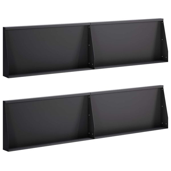 vidaXL Stützmauer 4-teilig 80 x 12 x 30 cm Stahl Schwarz, 3449093