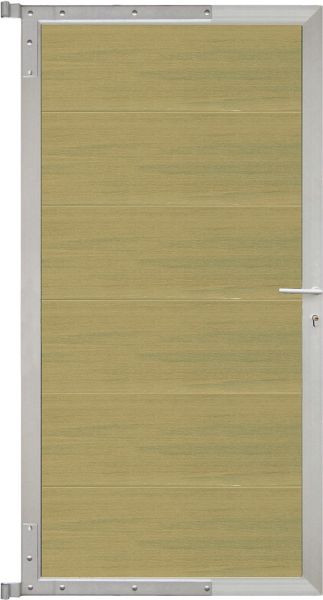 T&J ELZE-Tor-Komplettset, 90 x 173 cm, Füllung schilf, Rahmen silber, 44053