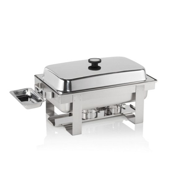 WAS Chafing Dish GN 1/1, 62 x 35 x 22,5 cm, stapelbar, Chromnickelstahl, 1460007