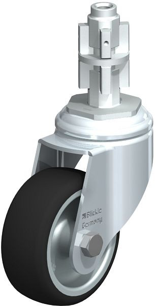 Blickle LKRA-PATH 80G-11-E14 Apparate-Lenkrolle mit Rückenloch, Thermoplastisches Polyurethan, Grau, 414441