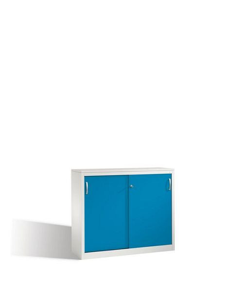 C+P Sideboard mit Schiebetüren Acurado, H1000xB1200xT400mm, Farbe: Lichtgrau / Lichtblau, Bügelgriff, 2046-00 S10117