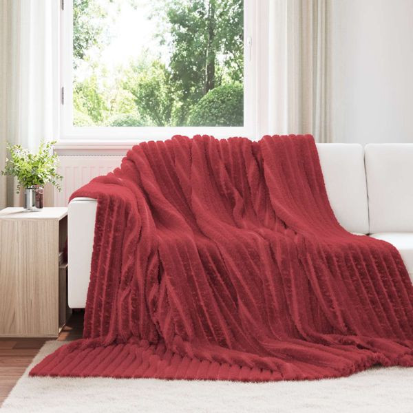 vidaXL Wohndecken 6 Stück Bordeauxrot 270 x 240 cm Fleece, 42016896