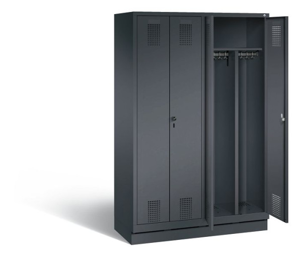 C+P Schwarz-Weiss-Spind Evolo, H1800xB1190xT500mm, Farbe: Schwarzgrau, 48022-40 S10243