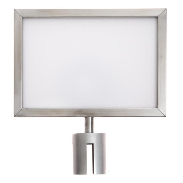 ALLPAX STOPPO Info-Tafel, quer, für Zugbandständer, A4, silber matt, 10002114;605
