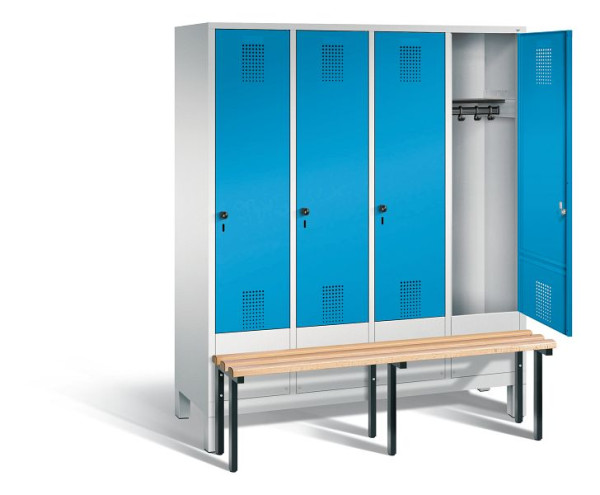 C+P Garderobenschrank Evolo, H1850xB1590xT815mm, Farbe: Lichtgrau / Lichtblau, 48030-42 S10010