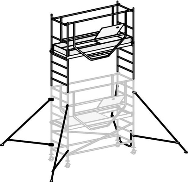 HYMER Fahrgerüst ADVANCED SAFE-T nach DIN EN 1004, Modul 2, Rahmenteilbreite 0,72 m, 707015