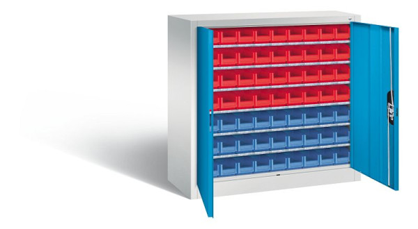 C+P Magazinschrank Serie 13, H1000xB1000xT420mm, Farbe: Lichtgrau / Lichtblau, 133944-24 S10011