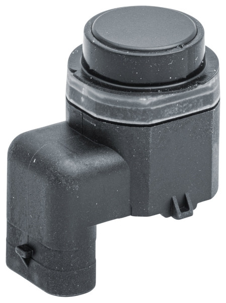 HELLA Sensor, Einparkhilfe, gewinkelt, 3-polig, gesteckt, lackierbar, mit Befestigungsring, 6PX 358 141-281