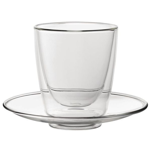 Utopia Doppelwandiges Cappuccinoglas mit Unterteller 220ml (6er Pack), CP884