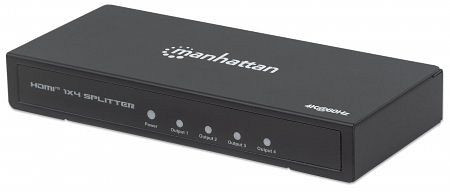 MANHATTAN 4K 4-Port HDMI-Splitter, 4K@60Hz, Stromversorgung über Netzteil, schwarz, 207805