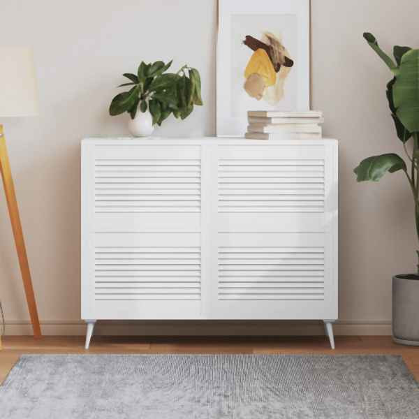 vidaXL Schranktüren Lamellen-Design 4 Stück Weiß 39,5x59,4 cm Massivholz, 151150