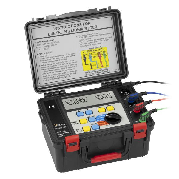 PCE Instruments Milliohmmeter, Messfunktionen MIN, MAX, HOLD, PCE-MO 2006