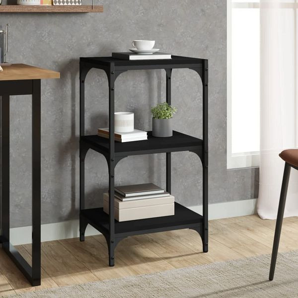 vidaXL Bücherregal Schwarz 40x33x70,5 cm Holzwerkstoff und Stahl, 819307