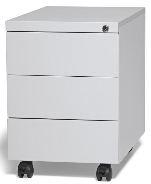 Deskin Rollcontainer BASE L, Stahl, Lichtgrau RAL 7035, B 390 x H 550 x T 590 mm, 18 kg, 221765