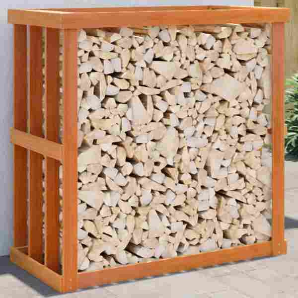 vidaXL Outdoor-Kaminholzregal Wachsbraun 109x52x106 cm Massivholz, 844494