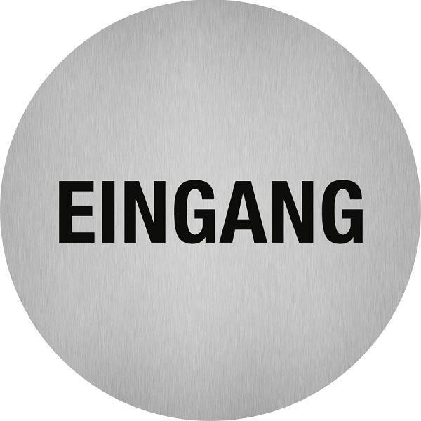 Moedel Piktogramm Eingang, Edelstahl, selbstklebend, Ø 50 mm, 52521