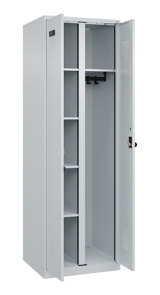 C+P Wäsche-/Garderobenspind Evolo PLUS, 2 Abteile, 1850x600x500mm, 7035/7035, Drehriegel, 049600-20 S10013