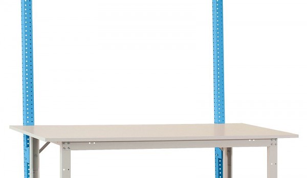 Manuflex Aufbausäulen in Lichtblau RAL 5012 für alle PACKPOOL Spezial Packtische, Nutzhöhe 600 mm, AS1663.5012