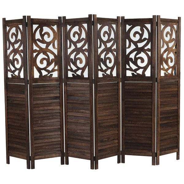 Mendler Paravent Istanbul, Raumteiler Trennwand Sichtschutz, Ornamente, 170x240cm, braun, 45828
