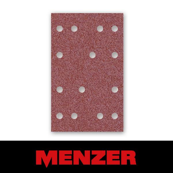 Menzer Klett-Schleifbogen, 80 x 133 mm, 14 Loch, Korn 40, Normalkorund, VE: 50, 252071040