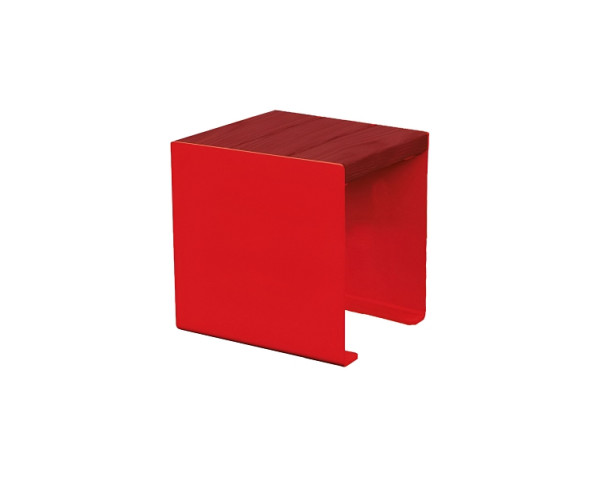 Procity Sitzbank Kube, 450 mm, Stahl & Holz Ohne Rückenlehne, Mahagoni/RAL 3020, 306397.3020.ACAJ