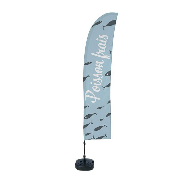 Showdown Displays Beach Flag Budget Wind Komplettset Frischer Fisch Französisch, BFBL-WT21-17-I497