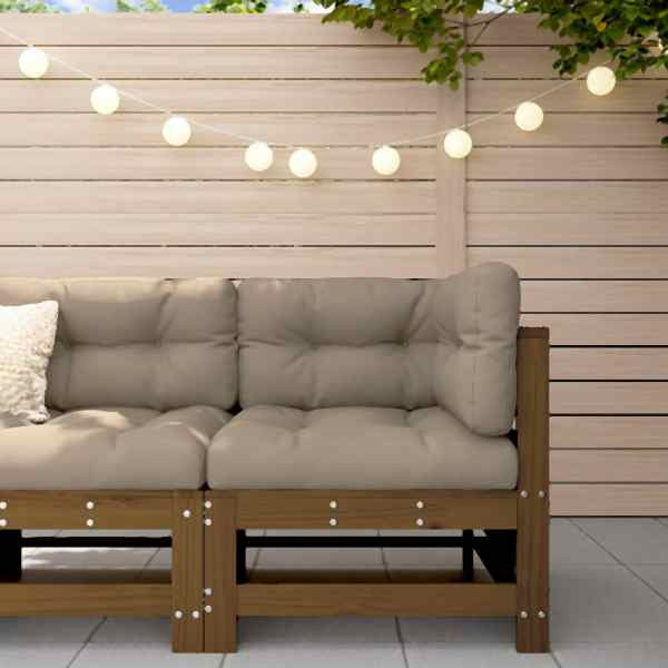vidaXL Garten-Ecksofa Honigbraun Massivholz Kiefer, 825607