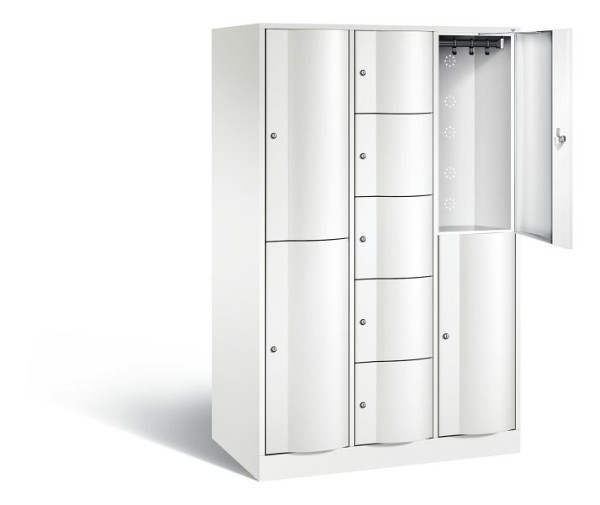 C+P Kombi-Schließfachschrank Resisto, H1950xB1148xT640mm, Farbe: Verkehrsweiß, 8070-3730 S10027