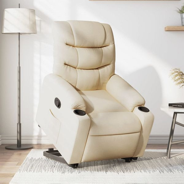vidaXL Relaxsessel mit Aufstehhilfe Creme Stoff, 3206653