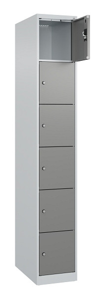 C+P Schließfachschrank Evolo PLUS, 6 Fächer, 1850x300x500mm, 7035/0004, 049000-106 S10014
