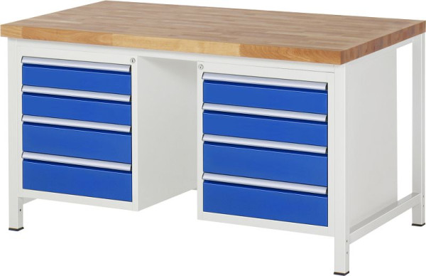 RAU Werkbank Serie 8000 - Gestell-Bauweise (Schweißgestell), 10 x Schublade, 1500x840x900 mm, 03-8181A1-159B4S.11