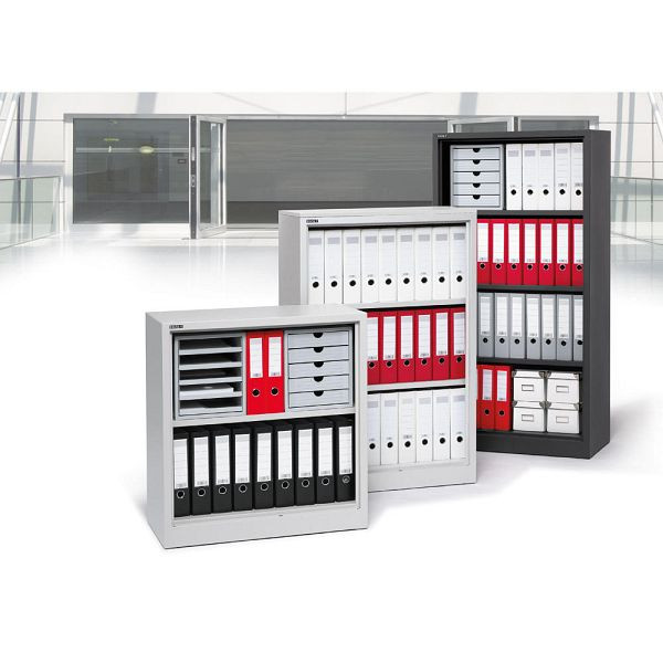 Deskin Regal BASE L, Stahl, Lichtgrau RAL 7035, B 1200 x H 1200 x T 420 mm, 220622