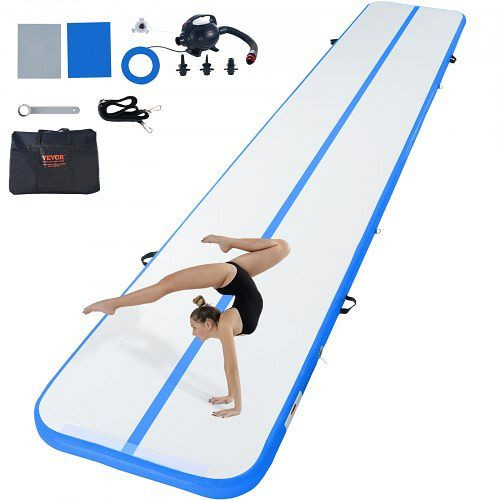 VEVOR Gymnastik-Luftmatte, mit Elektrischer Pumpe, 598 x 101 x 10 cm Blau, ZFXKKFQD20FTADVBOV2