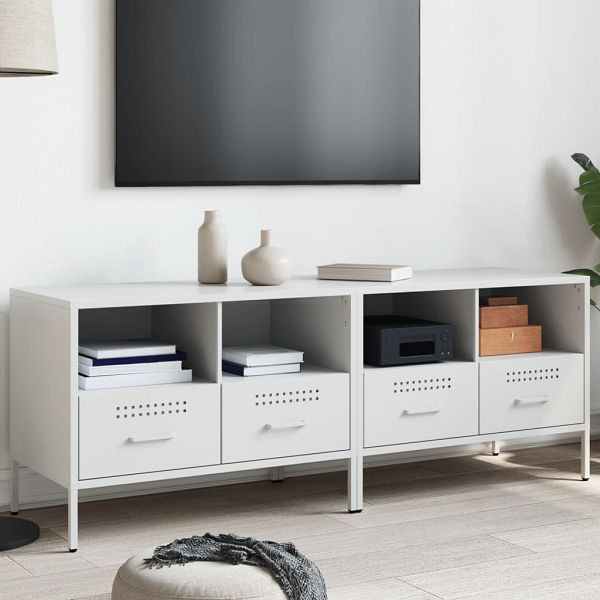vidaXL TV-Schränke 2 Stück Weiß 68x39x50,5 cm Kaltgewalzter Stahl, 843053
