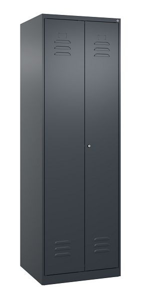 C+P Mehrzweckschrank Classic PLUS, Putzmittel-Spind, 2 Abteile, 1850x600x500mm, 7016/7016, Zylinderschloss, 080100-00 S10023