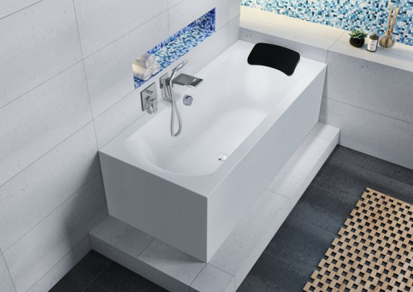 RIHO Rechteck-Badewannen mit Verkleidung, LINARES er 170x75 cm, Plug & Play, links, inkl. Füße, B141011005