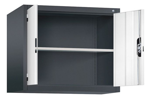 C+P Aufsatzschrank Acurado, H790xB930xT500mm, Farbe: Schwarzgrau / Verkehrsweiß, Muldengriff, 9285-000 S10195