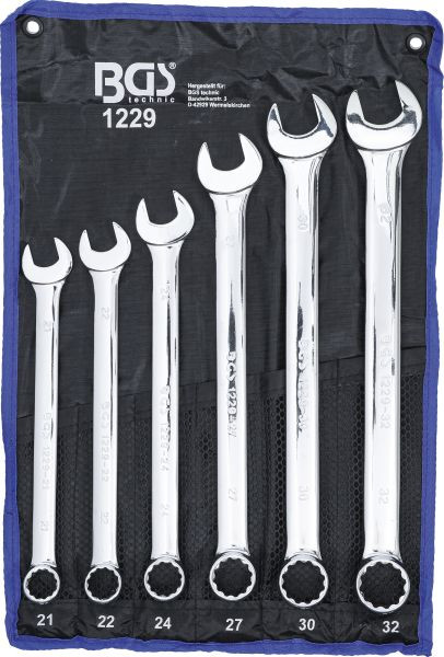 BGS Maul-Ringschlüssel-Satz, extra lang, SW 21 - 32 mm, 6-teilig, 1229