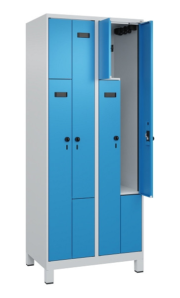 C+P Z-Spind Evolo PLUS, Füße, 4 Fächer, 1950x800x500mm, 7035/5012, Drehriegel, 049013-224 S10001