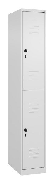 C+P Doppelstöckiger Spind Classic PLUS, 1850x300x500mm, 9016/9016, Drehriegel, 080300-10 S10012