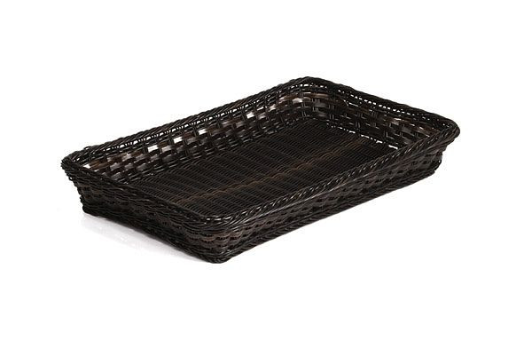 APS GN 1/6 Korb, 17,6 x 16,2 cm, Höhe: 6,5 cm, Polypropylen, schwarz / braun, mit Edelstahldraht im Rand, -PROFI LINE-, 40227