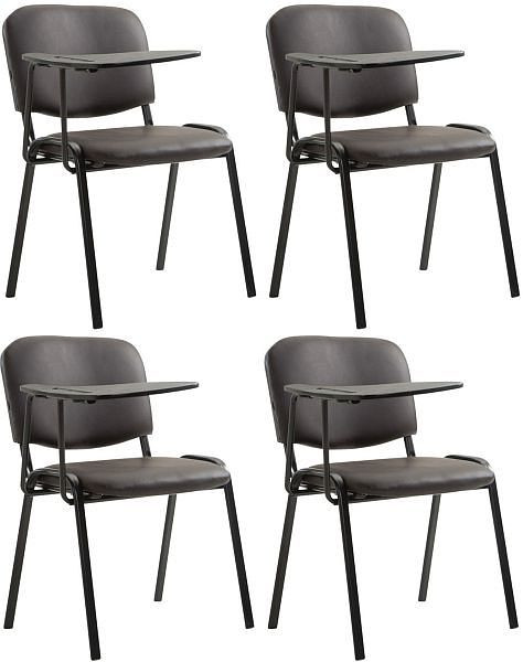 CLP 4er Set Stühle Ken mit Klapptisch Kunstleder, braun, 318804