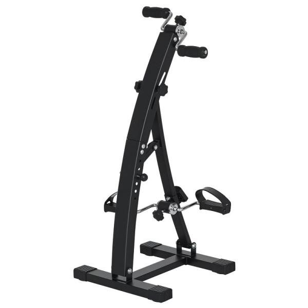 HOMCOM Pedaltrainer für Senioren extra Leise Mini Heimtrainer mit LCD Display Befestigungsband Arm- und Beintrainer, A90-158BK