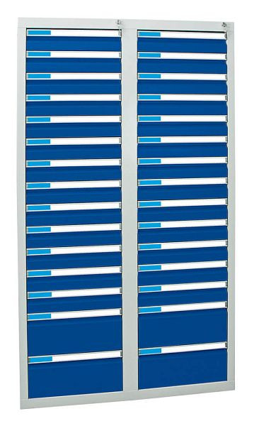 stumpf Schubladenschrank Serie ESTA, RAL 7035/5010, 30 Schubladen (26x100, 4x200 mm), 7604674