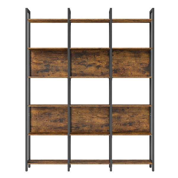 SONGMICS Bücherregal, Vintagebraun, 128x24x187,1 cm, LLS151K01