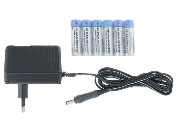 Metrel Batterieladegerät und 6 Stück NiMH Akkus AA, A 1083, 20050337