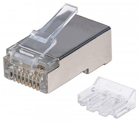 INTELLINET 90er-Pack Cat6A RJ45-Modularstecker, STP, 2-Punkt-Aderkontaktierung, 790697