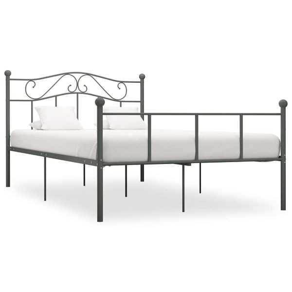 vidaXL Bettgestell Grau Metall 160×200 cm, 284534, 8719883893785